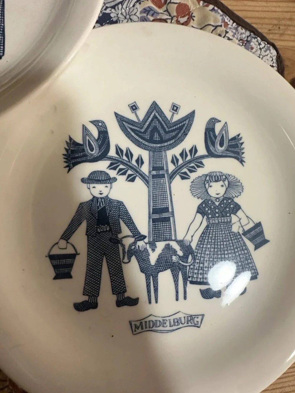 Vintage Royal Sphinx Maastricht Dutch Folk Art Plates Set 5 Scandinavian Holland